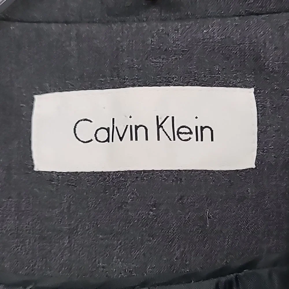 Calvin Klein Women's Charcoal Blazer 1-button Notch Collar Dressy Suit Jacket L - Picture 3 of 7